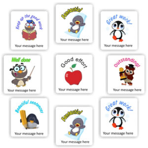 99 Personalised Stickers | Penguins, Owls & Apple : Great work! Beautiful sentences