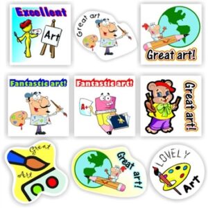63 Art stickers |Artists, with Palette, Colourful Vibrant to inspire Great Art