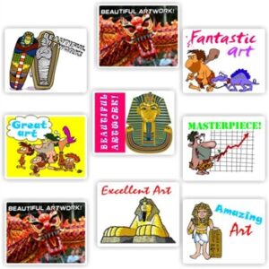42 Art stickers| Cute cavemen to Egyptian artists