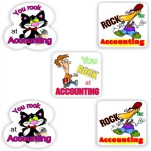 Accounting Stickers | Cool Cat, Duck & Cartoon Kid : You rock at Accounting