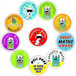 140 Maths Stickers | Wizard, Calculator : Great Maths Award