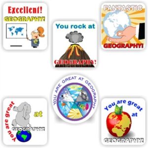99 Geography Stickers | Earth, Map, Volcano-Fantastic Geography