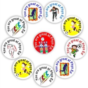 140 Physed stickers| Running, soccer, hockey & volleyball: You are great at Physed
