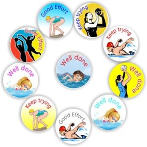 140 Physed stickers | Swimming & netball players: Good effrort