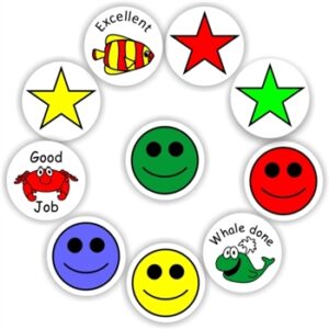 140 Teacher’s reward stickers -Stars & Smiley faces