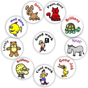 140 Teacher’s reward stickers-Motivational Brilliant-Pirates, cat, dog, donkey,tortoise