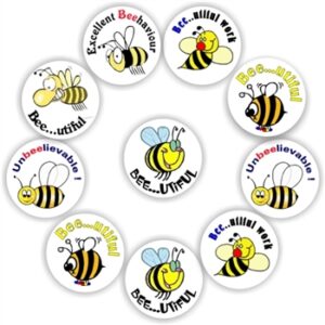 140 Teacher’s reward stickers- Bees, Excellent bee.haviour, bee..utiful