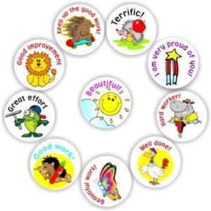 140 Teacher’s reward stickers-Hedgehog, Lion, Hippo, I am very proud of you !