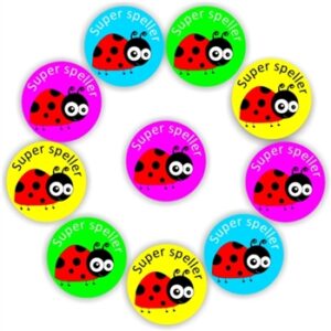 140 Teacher’s reward stickers-Super speller-Ladybird