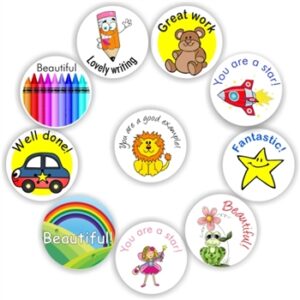 140 Teacher’s reward stickers-A cute selection of icons reinforcing good behavior