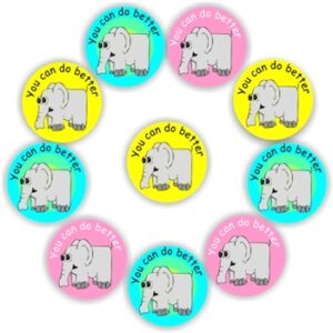140 Teachers Reward Stickers – Elephant – You can do better.