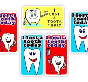 65 Teacher’s reward stickers-Cartoon tooth- I lost a tooth today.