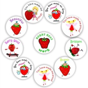 140 Teacher’s reward stickers-Strawberry -Berry good work