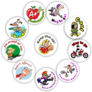 140 Teachers Reward Stickers – Teen boys skating, surfing, rugby & bikes- I am proud of you, A+ Performance!