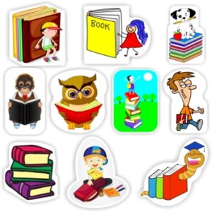 36 Large Stickers | Love of reading and books.