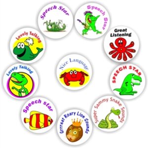 140 Teachers Reward Stickers – Listening & language skills-Speech therapists.