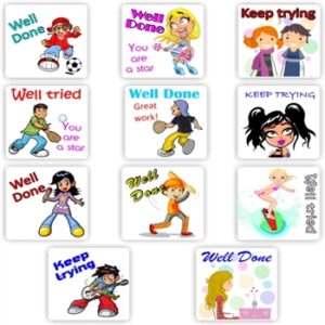88 Large Teacher’s Stickers | Teens dancing, sport : Well done
