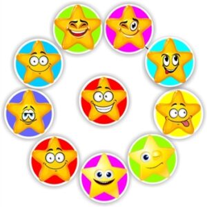 140 Teachers Reward Stickers – Emojie stars