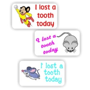65 Teachers Reward Stickers -I lost a tooth today -Tooth-mouse