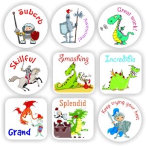108 Teachers Reward Stickers Knights & Dragons-Smashing, Incredible