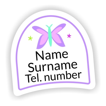 16 Personalised Shoe Labels | Butterfly (Lilac)