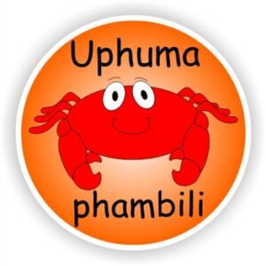 140 Isi-zulu Stickers | Cute Crab – Uphuma phambili – (You are the best)