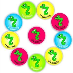 140 Isi-zulu Stickers | Colourful Cute worm – Uzamile- (You have tried )