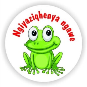 130 Isi-zulu Stickers |Delightful Frog : Ngiyaziqhenya ngawe (I am proud of you)