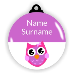 5 Personalised Zipper Tags | Owl