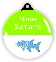 5 Personalised Zipper Tags | Shark