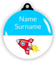 5 Personalised Zipper Tags | Rocket