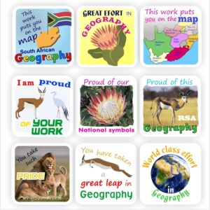 108 Stickers | Geography South African Emblems, Protea, Springbok