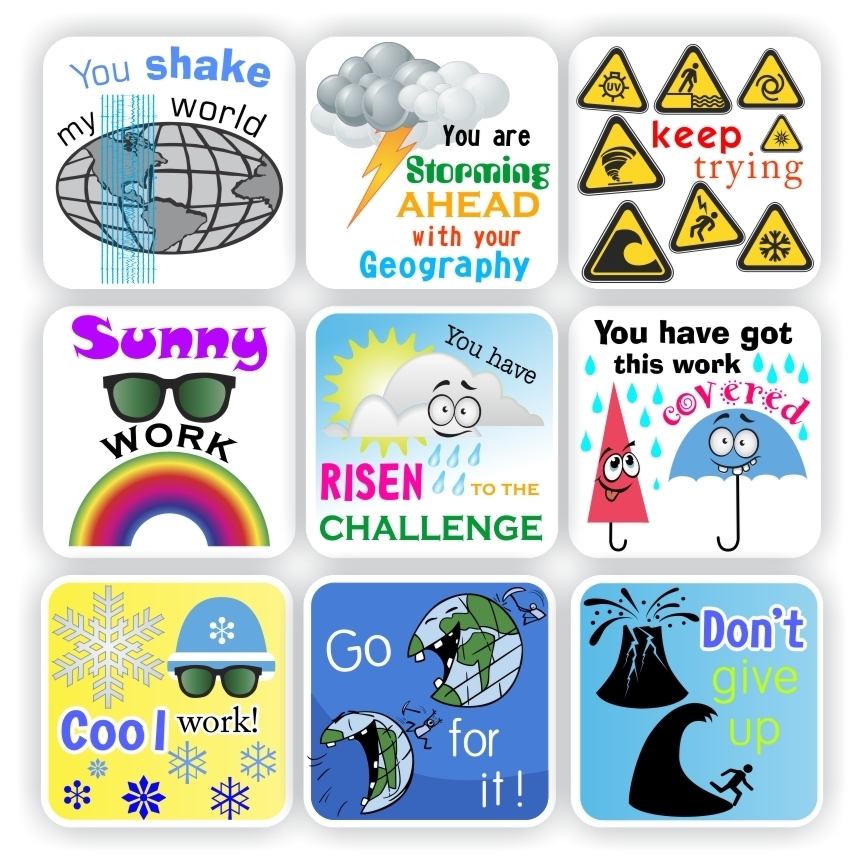 School Subject Stickers P0060 – 108 Social Science-Geography stickers
