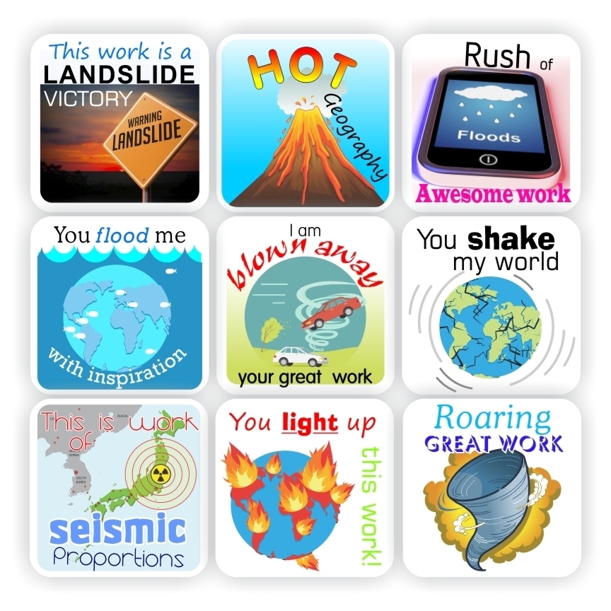 School Subject Stickers P0061 – 108 Social Science-Geography stickers