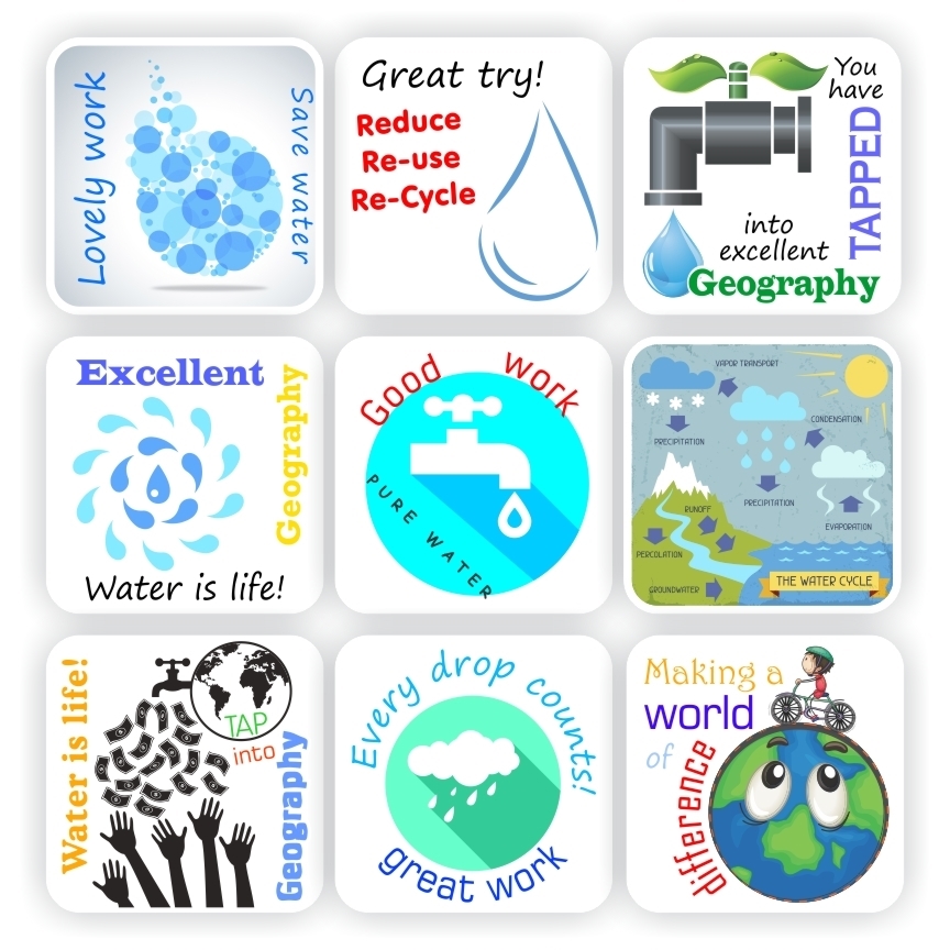School Subject Stickers P0062 – 108 Social Science-Geography stickers