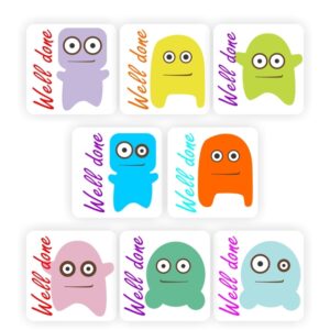 88 Teachers Reward Stickers – Well done- Monsters