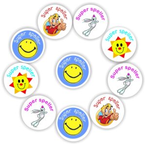 140 Teachers Reward Stickers -Thumbs up, Smiley, Super Speller