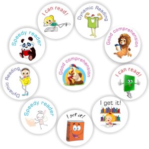 140 Teachers Reward Stickers – Reading, Books, Dynamic reading, I can read