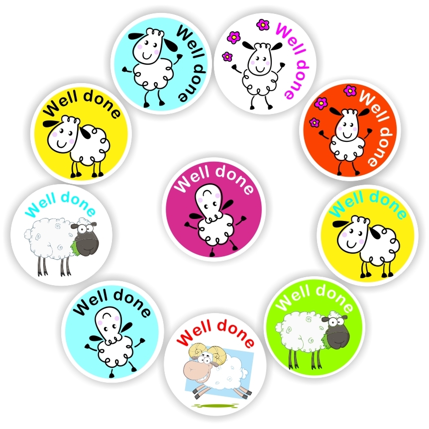 Teacher Reward Stickers S0163 – Sheet Stickers - cute dancing sheep. Well