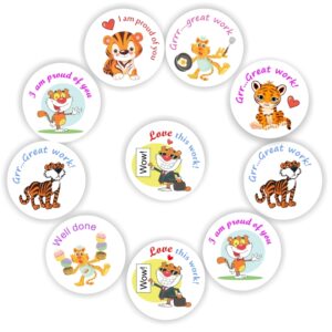 130 Teachers Reward Stickers – Tiger- Grrr…Great work!