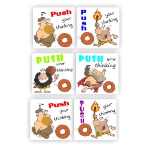 140 Teachers Reward Stickers -Cavemen- Push your thinking!