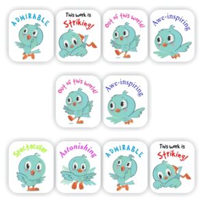 120 Teachers Reward Stickers – Birds-Impressive, Out of this world! This work is striking!