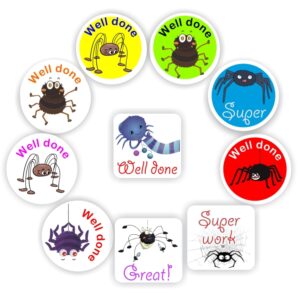 140 Teachers Reward Stickers – Spider – Well done!