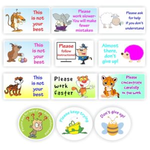 81 Teachers Reward Stickers – Corrective- This is not your best, Keep trying!