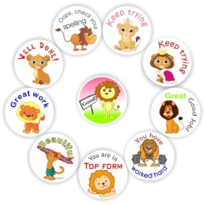 140 Teachers Reward Stickers – Lion- Keep trying!