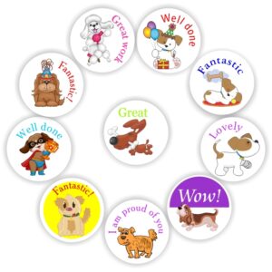 140 Teachers Reward Stickers – Dogs & Puppies, Well done