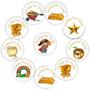 140 Teachers Reward Stickers – Pot of Gold-Going for Gold