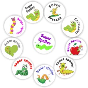 140 Teachers Reward Stickers – Super Speller, Caterpillar & worm
