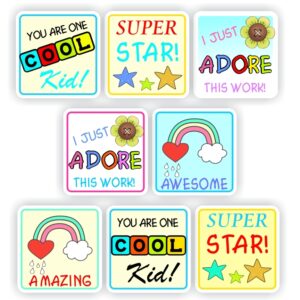 96 Teachers Reward Stickers -Rainbow, stars- You are one Cool Kid