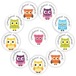 108 Isi-Zulu stickers | Owl : Umsebenzi omnandi- (Lovely Work)